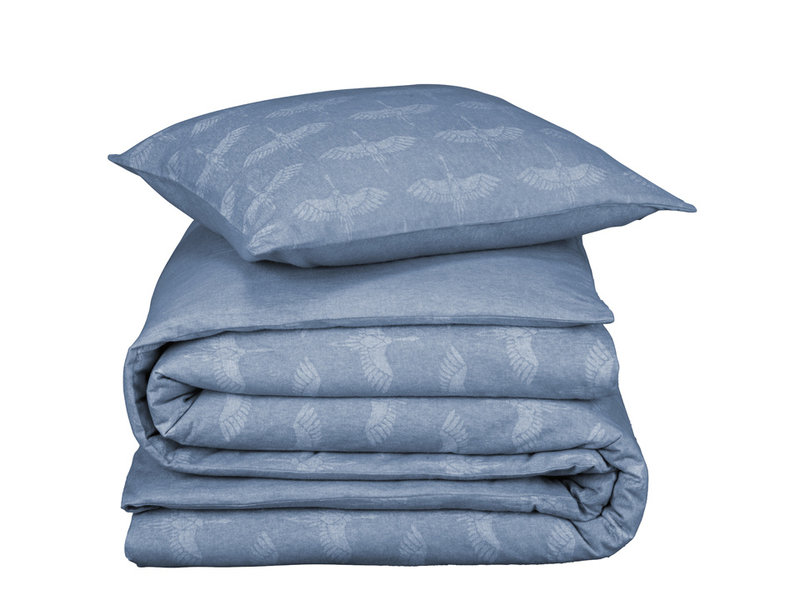 De Witte Lietaer Bettbezug Crane Blue - Single - 140 x 200/220 cm - Flanell