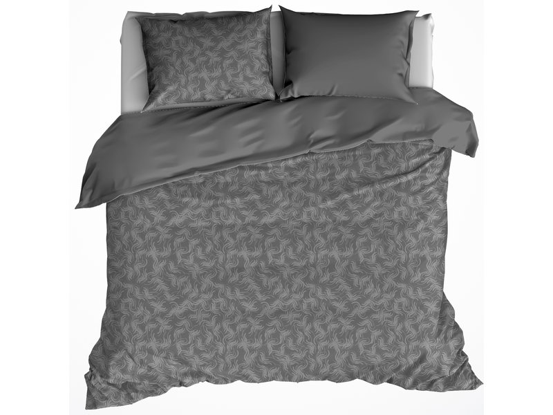 De Witte Lietaer Duvet cover Cotton Flannel Alvaro - Lits Jumeaux - 240 x 220 cm - Gray