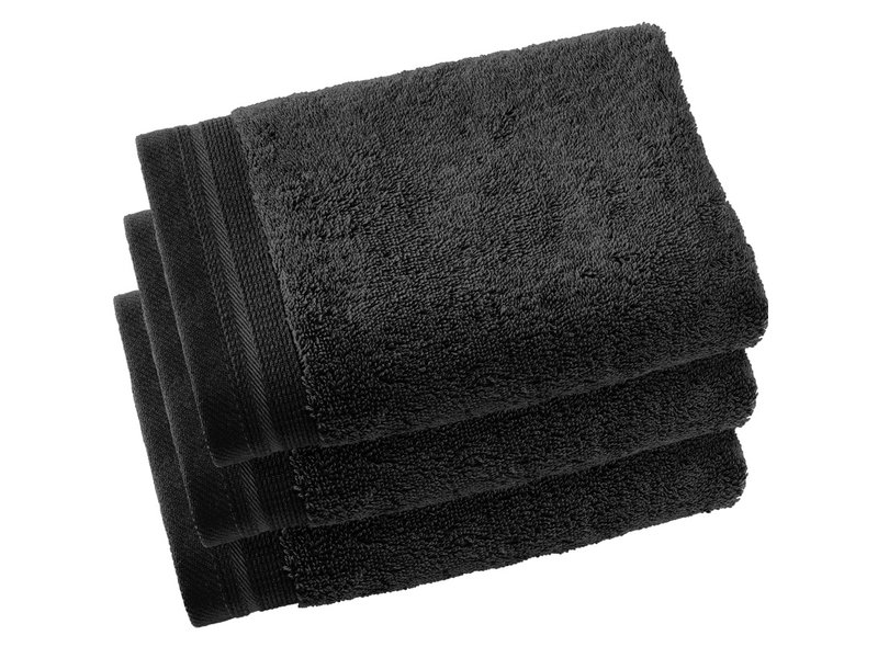 De Witte Lietaer Guest towels Contessa Black 40 x 60 cm - 3 pieces - Cotton