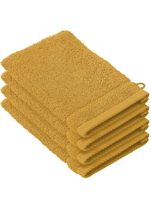 De Witte Lietaer Gants de toilette Stéphanie Golden Yellow 15 x 21 cm - 4 pcs.