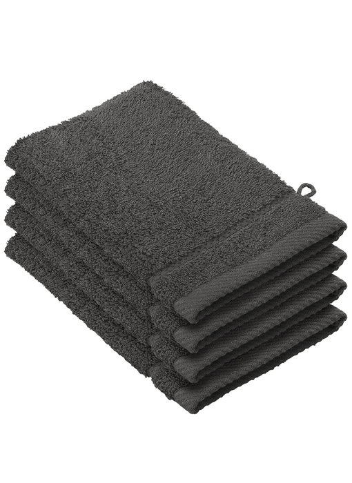 De Witte Lietaer Gants de toilette Stéphanie Ebony 15 x 21 cm - 4 pcs.