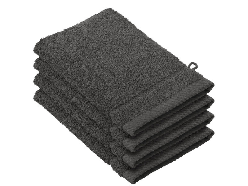 De Witte Lietaer Washcloths Stéphanie Ebony 15 x 21 cm - 4 pieces - Cotton