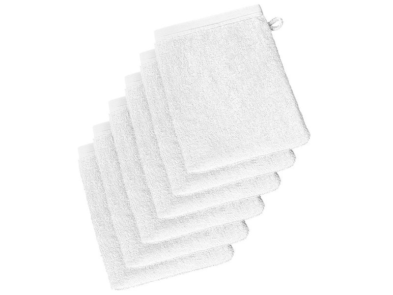 De Witte Lietaer Washandjes Imagine White 16.5 x 22 cm - 6 stuks - Katoen