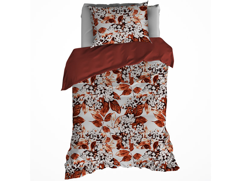 De Witte Lietaer Duvet cover Cotton Flannel Mimulus - Single - 140 x 200/220 cm - Red