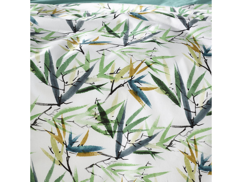 De Witte Lietaer Dekbedovertrek Katoen Salix - Lits Jumeaux - 240 x 220 cm - Groen