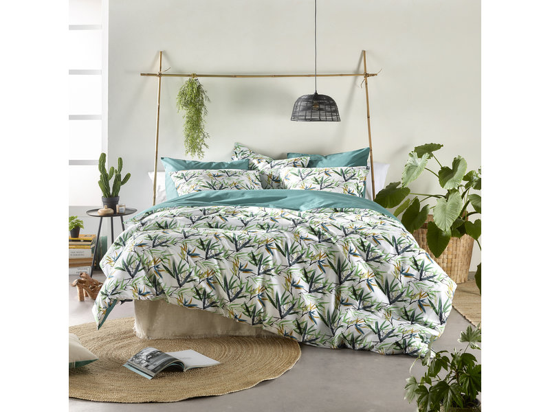 De Witte Lietaer Duvet cover Cotton Salix - Lits Jumeaux - 240 x 220 cm - Green