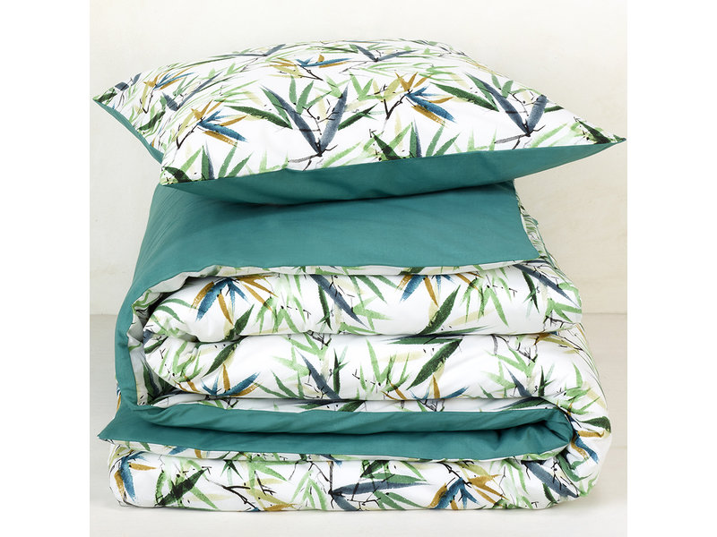 De Witte Lietaer Duvet cover Cotton Salix - Single - 140 x 200/220 cm - Green