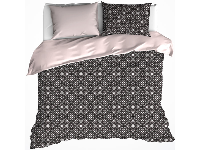 De Witte Lietaer Housse de couette Cotton Primrose - Taille de l'hôtel - 260 x 240 cm - Noir