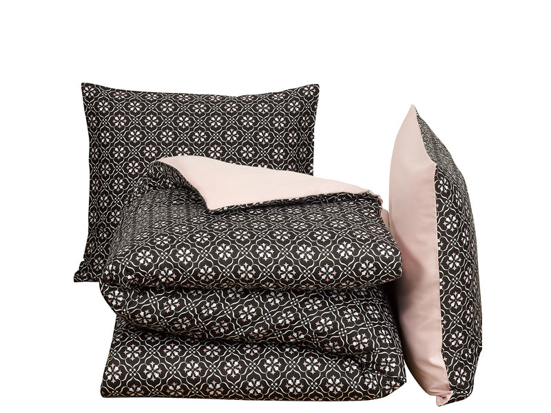 De Witte Lietaer Housse de couette Cotton Primrose - Taille de l'hôtel - 260 x 240 cm - Noir