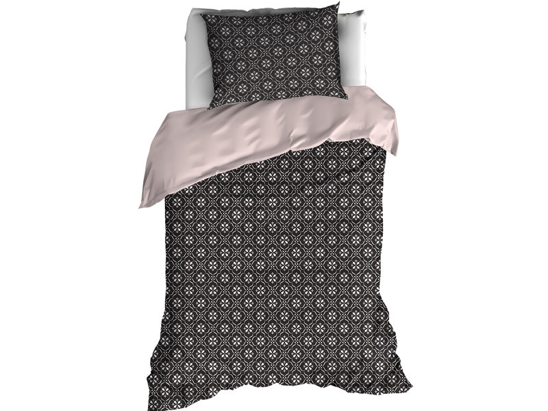 De Witte Lietaer Duvet cover Cotton Satin Primrose - Single - 140 x 200/220 cm - black