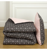 De Witte Lietaer Housse de couette Coton Satin Primrose - Simple - 140 x 200/220 cm - noir