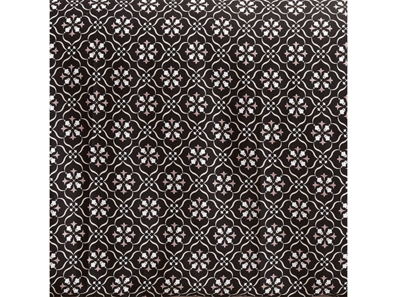 De Witte Lietaer Dekbedovertrek Katoen Satijn  Primrose - Eenpersoons - 140 x 200/220 cm - zwart