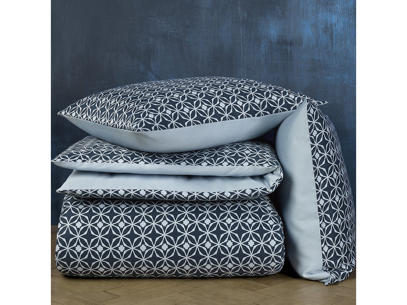 De Witte Lietaer Duvet cover Cotton Satin Nickel - Lits Jumeaux - 240 x 220 cm - Blue