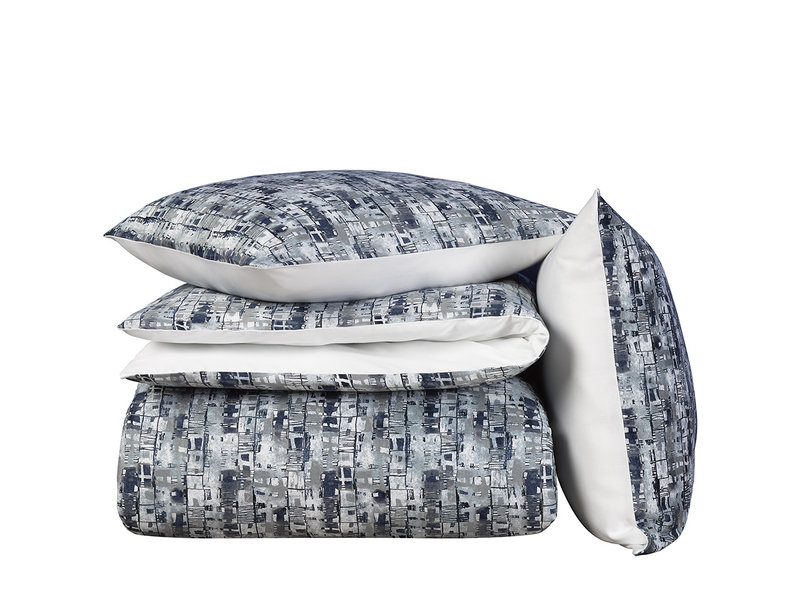 De Witte Lietaer Duvet cover Cotton Satin Jenga - Lits Jumeaux - 240 x 220 cm - Blue