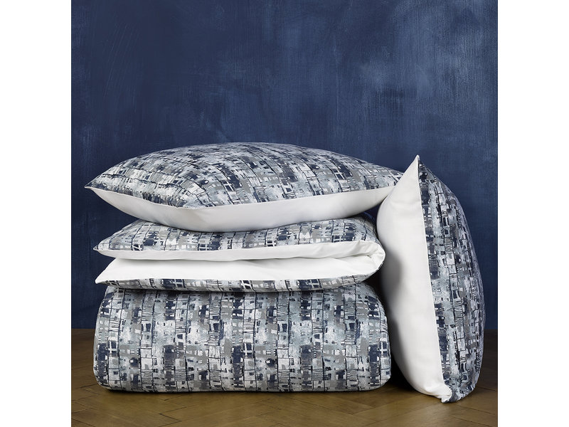 De Witte Lietaer Duvet cover Cotton Satin Jenga - Lits Jumeaux - 240 x 220 cm - Blue