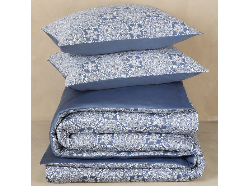 De Witte Lietaer Duvet cover Cotton Henna Blue Horizon - Hotel size - 260 x 240 cm - Blue