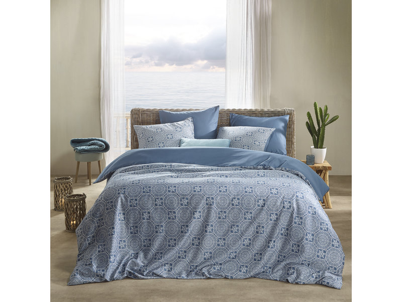 De Witte Lietaer Duvet cover Cotton Henna Blue Horizon - Hotel size - 260 x 240 cm - Blue