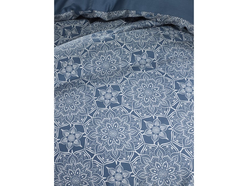 De Witte Lietaer Housse de couette Satin de Coton Henné - Double - 200 x 200/220 cm - Bleu