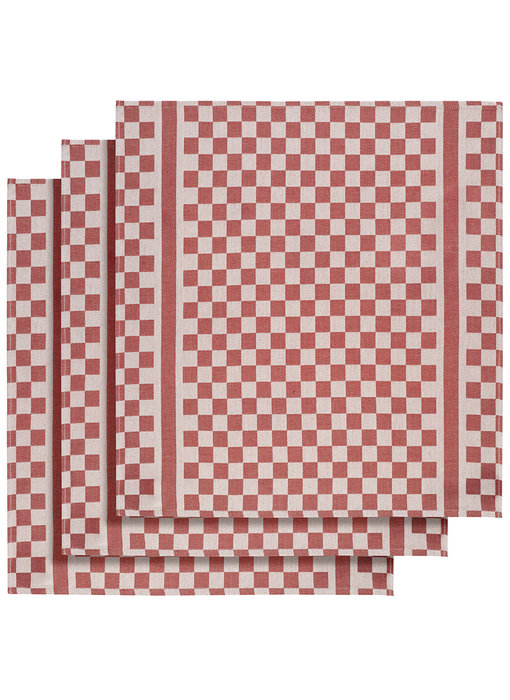 De Witte Lietaer Theedoek Groom-A Red 3 stuks 65 x 70 cm