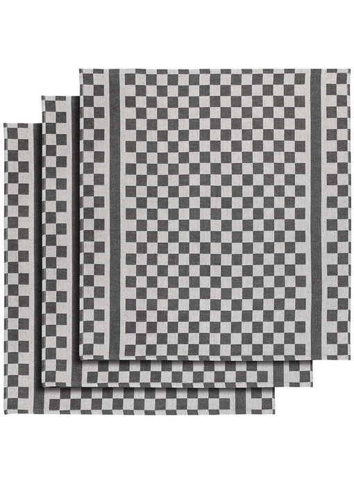 De Witte Lietaer Tea towel Groom-A Black 3 pieces 65 x 70 cm