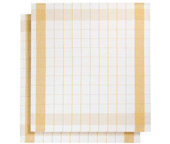 De Witte Lietaer Torchon Torchon Verre Mixte Ocre Jaune 2 pièces 68 x 68 cm