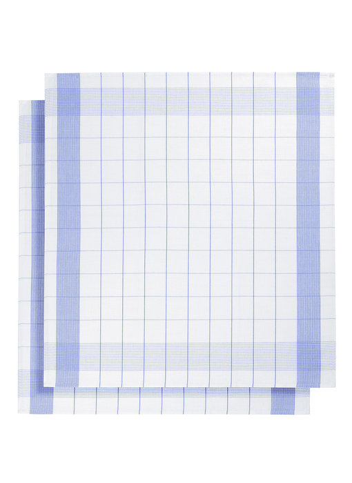 De Witte Lietaer Theedoek Glazendoek Mixte Blue 2 stuks 68 x 68 cm