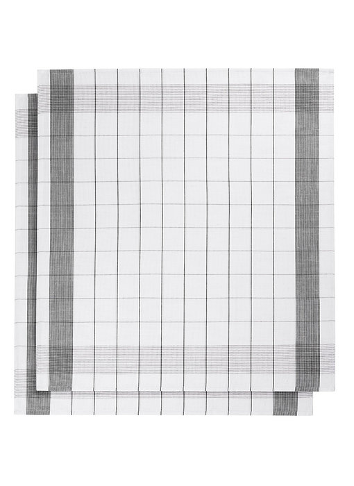 De Witte Lietaer Tea towel Glass towel Mixte Black 2 pieces 68 x 68 cm