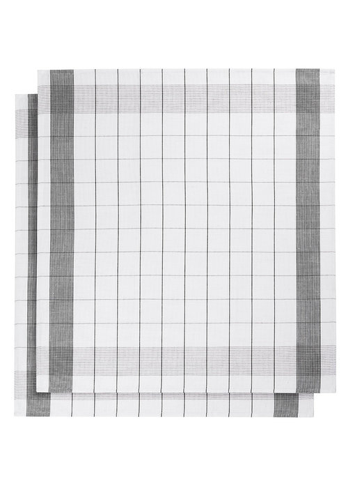 De Witte Lietaer Theedoek Glazendoek Mixte Black 2 stuks 68 x 68 cm