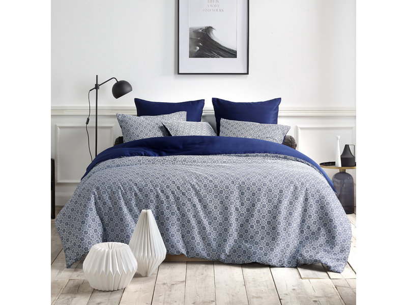 De Witte Lietaer Housse de couette Coton Satin Eloise - Taille de l'hôtel - 260 x 240 cm - Bleu