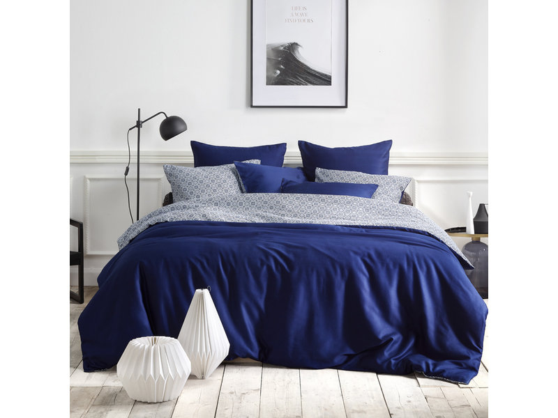 De Witte Lietaer Bettbezug Baumwolle Satin Eloise - Lits Jumeaux - 240 x 220 cm - Blau