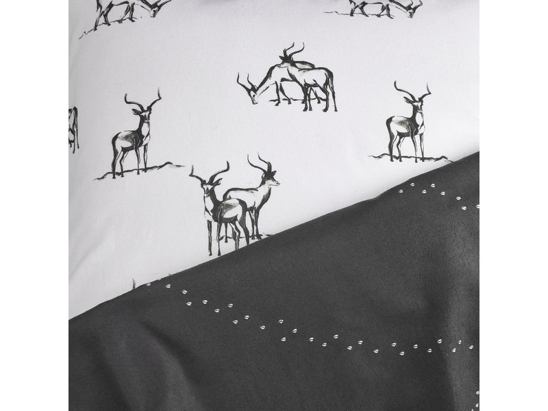 De Witte Lietaer Dekbedovertrek Antilope - Eenpersoons - 140 x 200/220 cm - Grijs