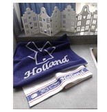De Witte Lietaer Torchon Hollande Rouge/blanc/bleu - 1x 65x65cm 1x 50x55cm - Coton De Witte Lietaer Torchon Hollande Rouge/blanc/bleu - 1x 65x65cm 1x 50x55cm - Coton