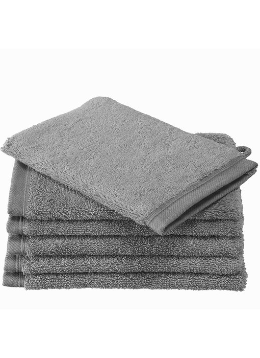 De Witte Lietaer Gants de toilette Contessa Steel Grey 16 x 21 cm - 6 pcs.