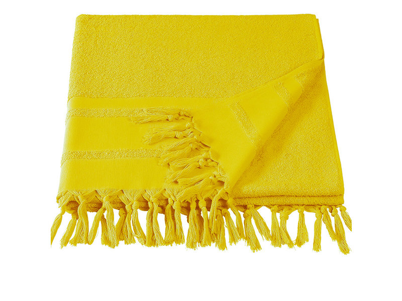 De Witte Lietaer De Witte Lietaer Hamam beach towel with flosses Fjara yellow 100x180