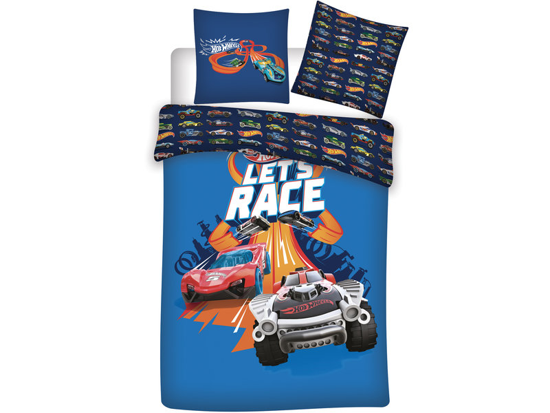 Hot Wheels Housse de couette Let's Race - Simple - 140 x 200 cm - Polyester