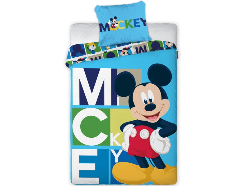 Disney Mickey Mouse Housse de couette Blocks - Simple - 140 x 200 cm - Polyester