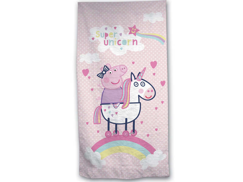 Peppa Pig 2-in-1 Beach towel + Gymbag - 70 x 140 cm + 43 x 32 cm - Polyester