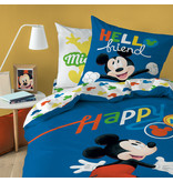 Disney Mickey Mouse Dekbedovertrek Happy - Eenpersoons - 140  x 200 cm - Katoen