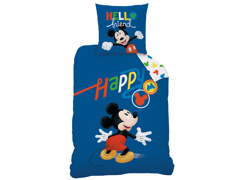 Disney Mickey Mouse Bettbezug Happy - Single - 140 x 200 cm - Baumwolle