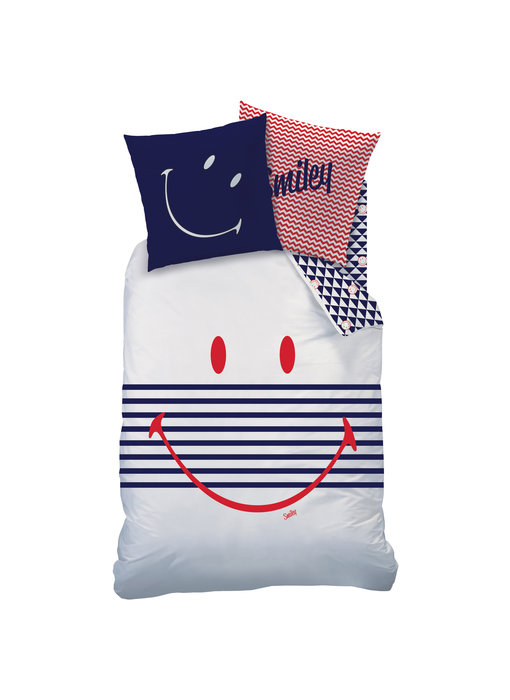 Smiley Housse de couette Marine 140 x 200 Coton