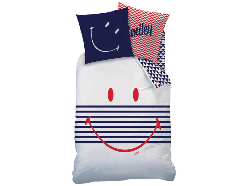 Smiley Duvet cover Marine - Single - 140 x 200 cm - Cotton