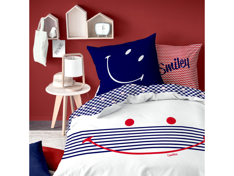 Smiley Duvet cover Marine - Single - 140 x 200 cm - Cotton