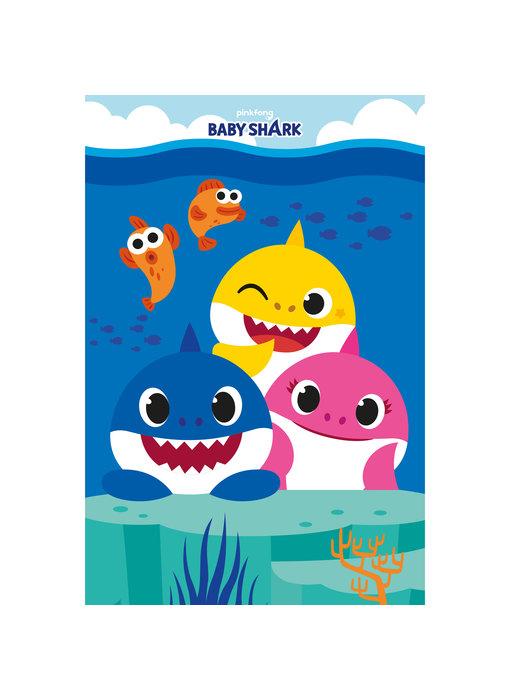 Baby Shark Couverture polaire Family 100 x 150 cm