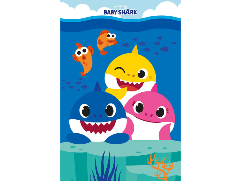 Baby Shark Fleece blanket Family - 100 x 150 cm - Polyester