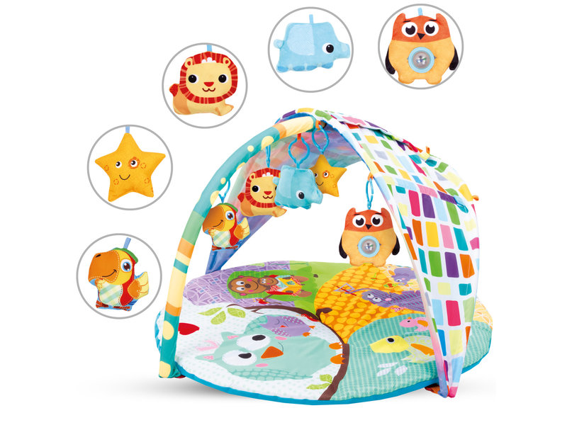 Kidwell Baby-Fitnessstudio mit 5 Spielzeugen - 84 x 84 x 55 cm