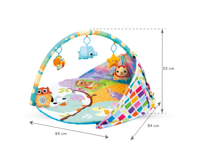 Kidwell Baby gym with 5 toys - 84 x 84 x 55 cm