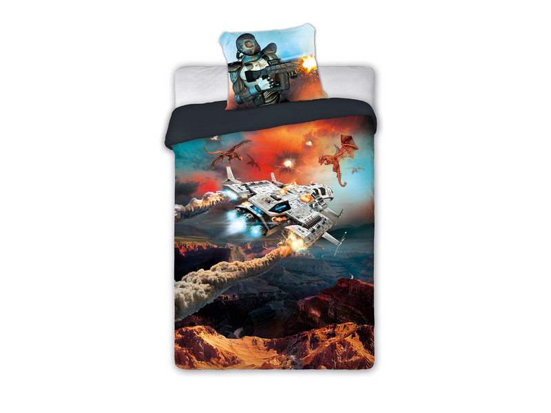 Gaming Dekbedovertrek Galaxy - Eenpersoons - 140  x 200 / 70 x 90 cm - Katoen