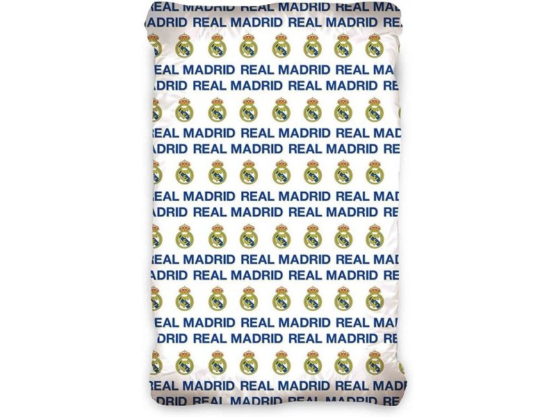 Real Madrid Drap housse Logo - Simple - 90 x 200 cm - Coton