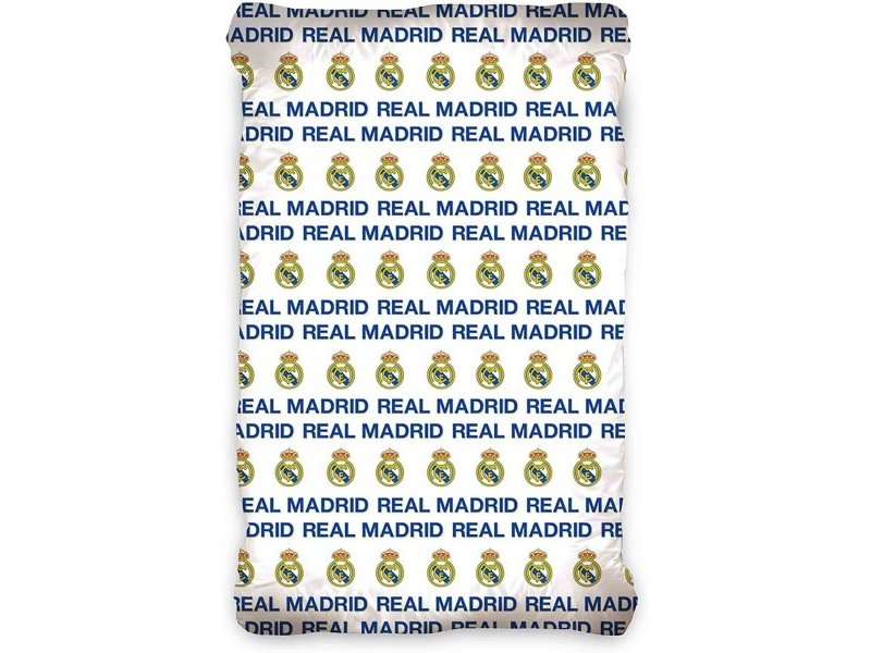 Real Madrid  Hoeslaken Logo - Eenpersoons - 90 x 200 cm - Katoen