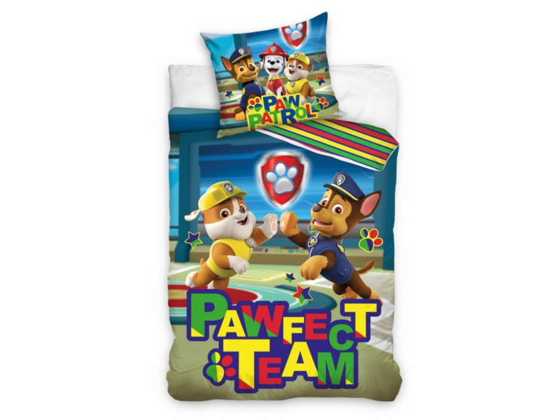 PAW Patrol Dekbedovertrek Pawfect Team - Eenpersoons - 140  x 200 cm - Katoen